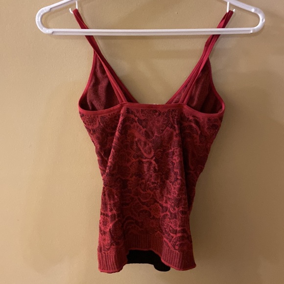 Scala red double layered cropped tank top - one size - Picture 3 of 7